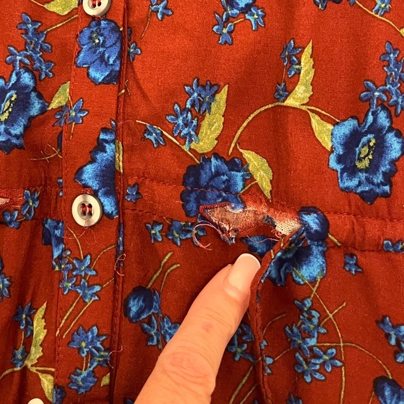 Free People Flower Fields Mini Dress Burgundy Ballon Sleeves Ruffles Boho Small - Picture 12 of 14